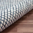 thumbnail image 4 of Laddha Home Designs 6' Hand-Tufted Geometric Checkered Round Area Throw Rug - Navy Blue and Cream, 4 of 7