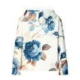 thumbnail image 3 of Fmbrln Womens Fall Hoodies Fashion Long Sleeve Hooded Sweatshirts Casual Loose Floral Print Pullover Tops with Pockets Light Blue 2XL, 3 of 5