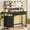 Black, variant on Vanity Desk with Mirror, 9 Lights, 3 Color Modes with Adjustable Brightness, 5 Spacious Fabric Drawers & Storage Shelves, Makeup Vanity with Power Outlets, Modern Vanity Table for Bedroom, Black