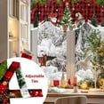 thumbnail image 5 of Christmas Tie Up Valances Curtain, Winter Santa Gnome Pine Tree Xmas Snowfall Red Plaid Adjustable Rod Pocket Short Window Treatment Tie Up Curtains Valances for Kitchen Living Room Bathroom 42x12 In, 5 of 9