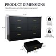thumbnail image 4 of Aukfa Wood 6 Drawer Dresser, Chest of 6 Drawers for Bedroom Living Room,Black, 4 of 8