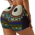 thumbnail image 2 of Kdxio Boho Owl Print Workout Shorts for Women Seamless Soft Smooth Gym Yoga Scrunch Active Shorts, 2 of 9
