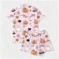 thumbnail image 6 of Summer Sales Womens Pajama Sets Satin Funny Pumpkin Print Fall Matching Loungewear Halloween Pajama Sets for Women 2 Piece, 6 of 7