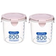 thumbnail image 4 of Yuarrent Latas selladas de plástico, caja de almacenamiento de cocina, recipiente transparente para alimentos, mantiene fresco Organizadores de utensilios de cocina rosado METRO, 4 of 6