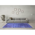 thumbnail image 3 of Ahgly Company Indoor Square Oriental Blue Industrial Area Rugs, 4' Square, 3 of 4