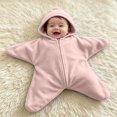 thumbnail image 2 of Cute Baby Starfish Onesie, Soft Fleece Newborn Jumpsuit, Thick Warm Infant Footie Romper and Sleeping Sack (Pink,Size:9M), 2 of 9