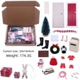 thumbnail image 2 of Casa de muñecas en miniatura con puerta de cuatro rejillas que se puede abrir en Navidad, juego de accesorios para escenas en miniatura BJD, adornos modelo, 2 of 5