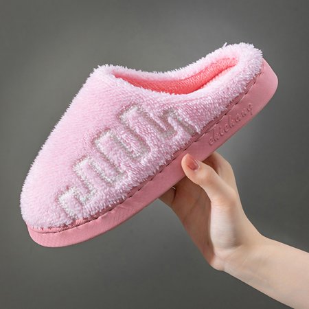 

Gubotare Fuzzy Slippers Fuzzy House Slippers for Women Cross Band Fluffy Bedroom Slippers with Arch Support Pink 6.5