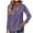 Purple, variant on WREESH Womens Fashion T-Shirts V Neck Solid Color Pullover Regular Fit Button Henley Long Sleeve Tops Button Casual T-Shirt Top Blouse Gray