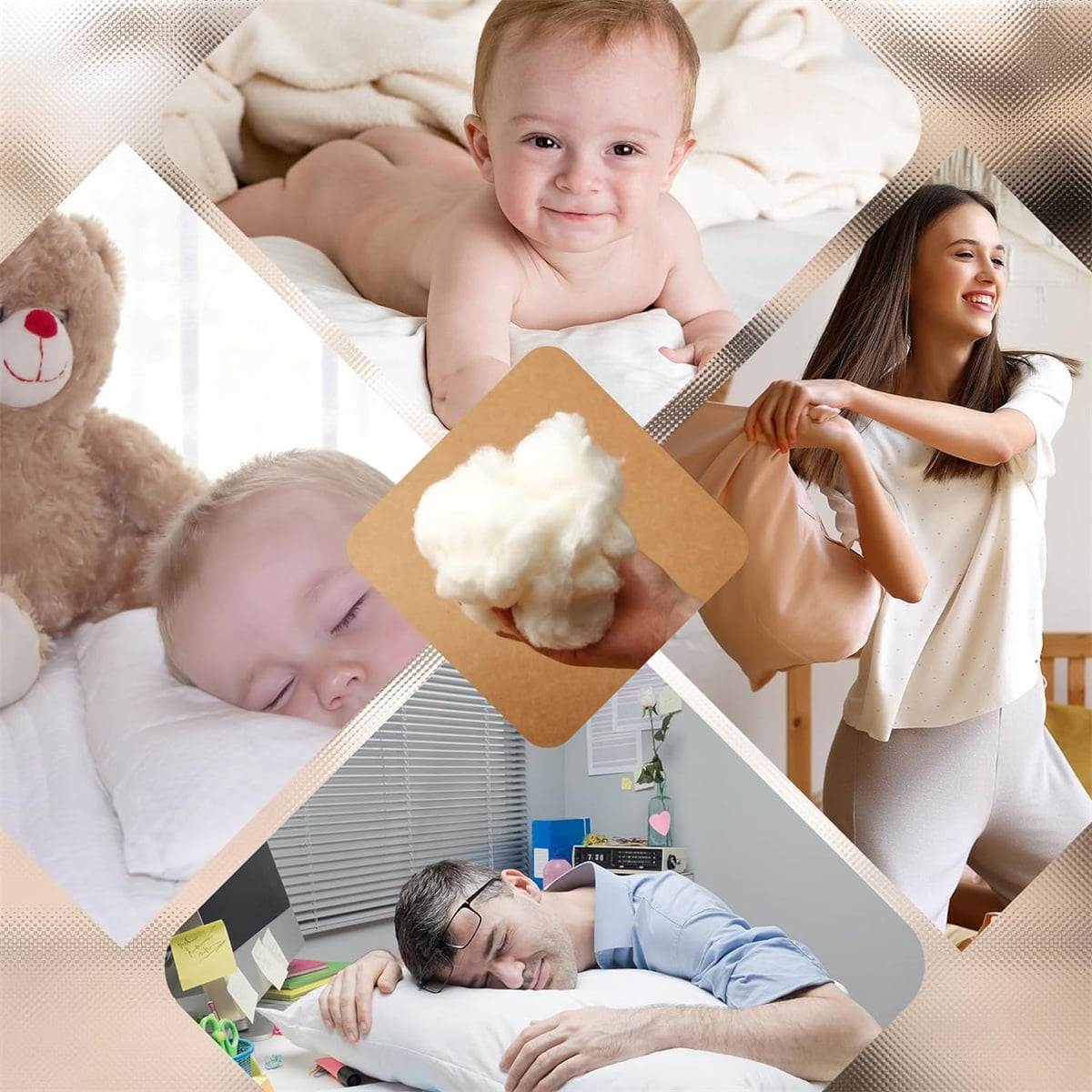 Polyester Fiber Fill 300 G/Pack,White Polyester Fiber Cotton Stuffing,Cotton Filling for Pillow,Fiber Batting for Upholstery Couch Dolls,Clean Cotton for Art Crafts Stuffed Animals Filler