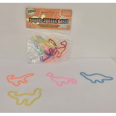 Fun Stuff Pack of 12 Dino Shaped Rubber Bands Bracelets