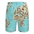 thumbnail image 6 of Disketp Men'S Swim Trunks Hawaiian Breathable Surf Beach Swimsuits Mesh Lining Beach Shorts With Pockets-World Travel Line Icons Map, 6 of 9