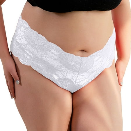 YTIANH Panties For Women Womens Plus Size Underwear Sexy Lace Panties Stretch Soft Ladies Hipster Briefs Underwear Lady Underwear White XXXL
