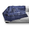 thumbnail image 3 of Usa Soft Flannel Fleece Blanket, Chigago City Skyline at Night with Tall Buildings Urban Modern Life America Town Scene, Cozy Plush for Indoor and Outdoor Use, 60" x 80", Violet Blue, by Ambesonne, 3 of 6