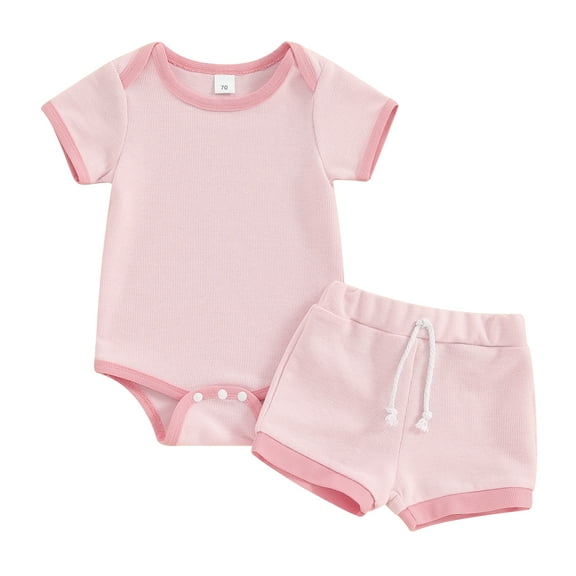 Bagilaanoe 2pcs Newborn Baby Boy Girl Shorts Set Short Sleeve T Shirt Tops   Shorts 3M 6M 12M 18M Infant Casual Summer Clothes