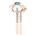 thumbnail image 3 of 1.8 ct Brilliant Round Cut Blue Moissanite 14K Rose Gold Halo Solitaire with Accents Engagement Bridal Wedding Ring Band Set size 10.75, 3 of 7