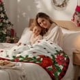 thumbnail image 3 of Throw Blanket Fleece Throw Blanket 50x60in, Christmas Cardinal Poinsettia Soft Lightweight Bed Blankets Winter Bird Flower Linen Plaid Fuzzy Couch Blankets for All Season, 3 of 8