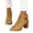 Brown, variant on Women's Chunky Heeled Sandals Peep Toe Cut-out Buckle Strap Stacked Heels Retro High Heels (White,43)