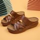 thumbnail image 1 of Nuevas sandalias de tacón de cuña para mujer, pantuflas cruzadas huecas cosidas, zapatos de masaje para mujer Wmkox8yii ytu5871, 1 of 6