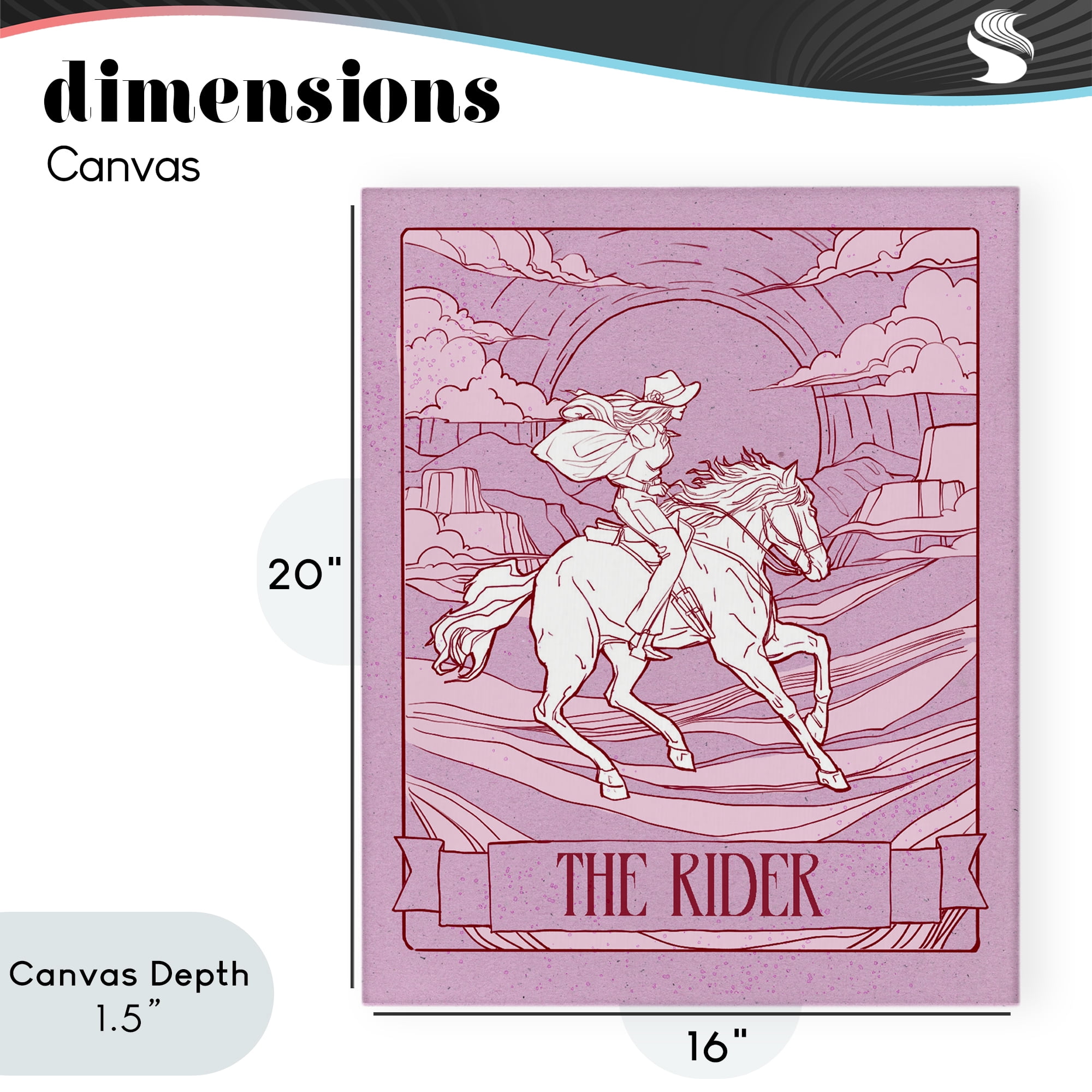 Stupell Industries Cowgirl Rider Tarot Card Canvas Wall Art, design by Ziwei Li