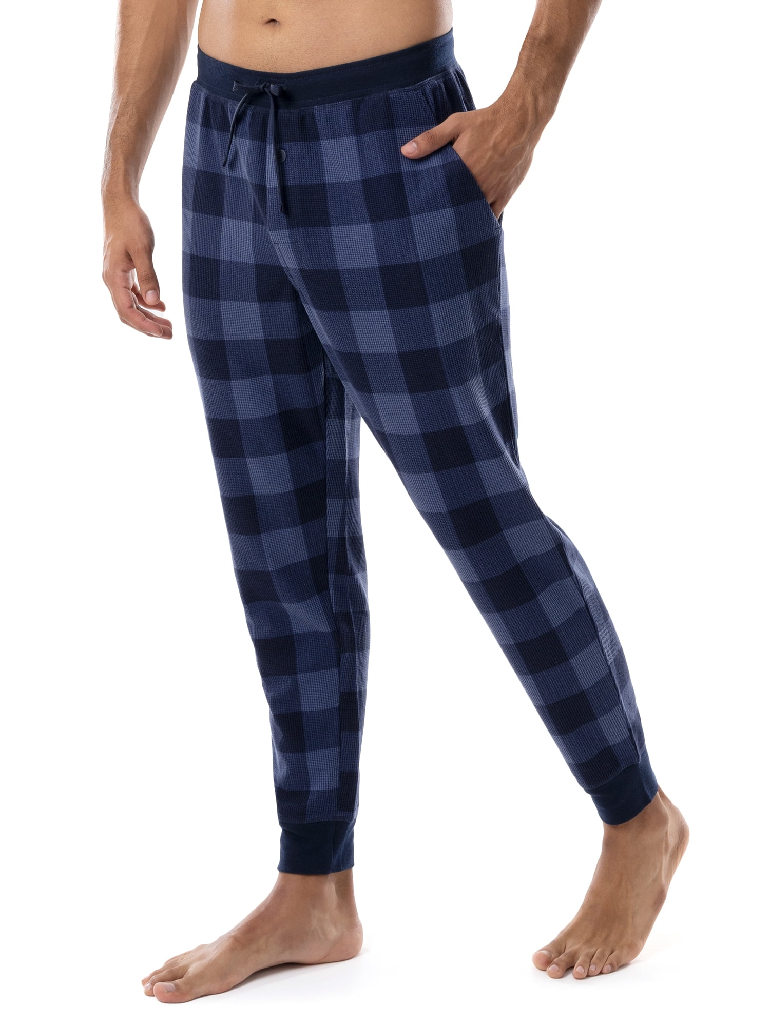 George Jogger Sleep Pants (Men's), Waffle, Blue Checkered