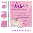 thumbnail image 2 of Gresahom Sister Gifts Blanket, Sisters Gifts from Sister, Sister Throw Blanket with Words of Love, Flannel Soft Cozy Sister Blanket for Sister Best Friend from Sister, Unique Birthday Gifts(50"x60"), 2 of 9