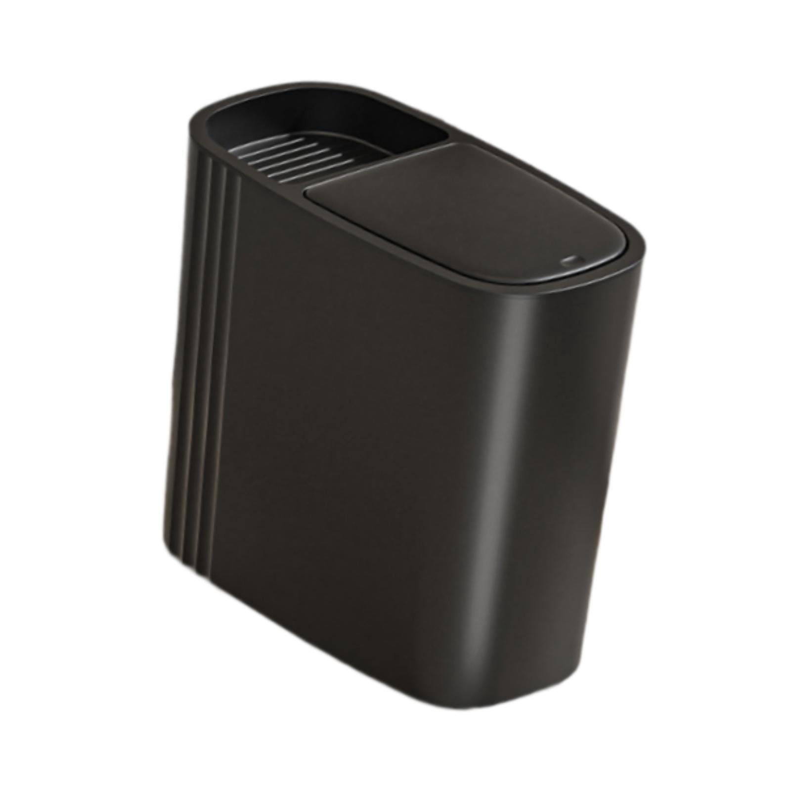 TISHITA Bathroom Trash Can Small Compact Slim Garbage Bin for Home Laundry Household black