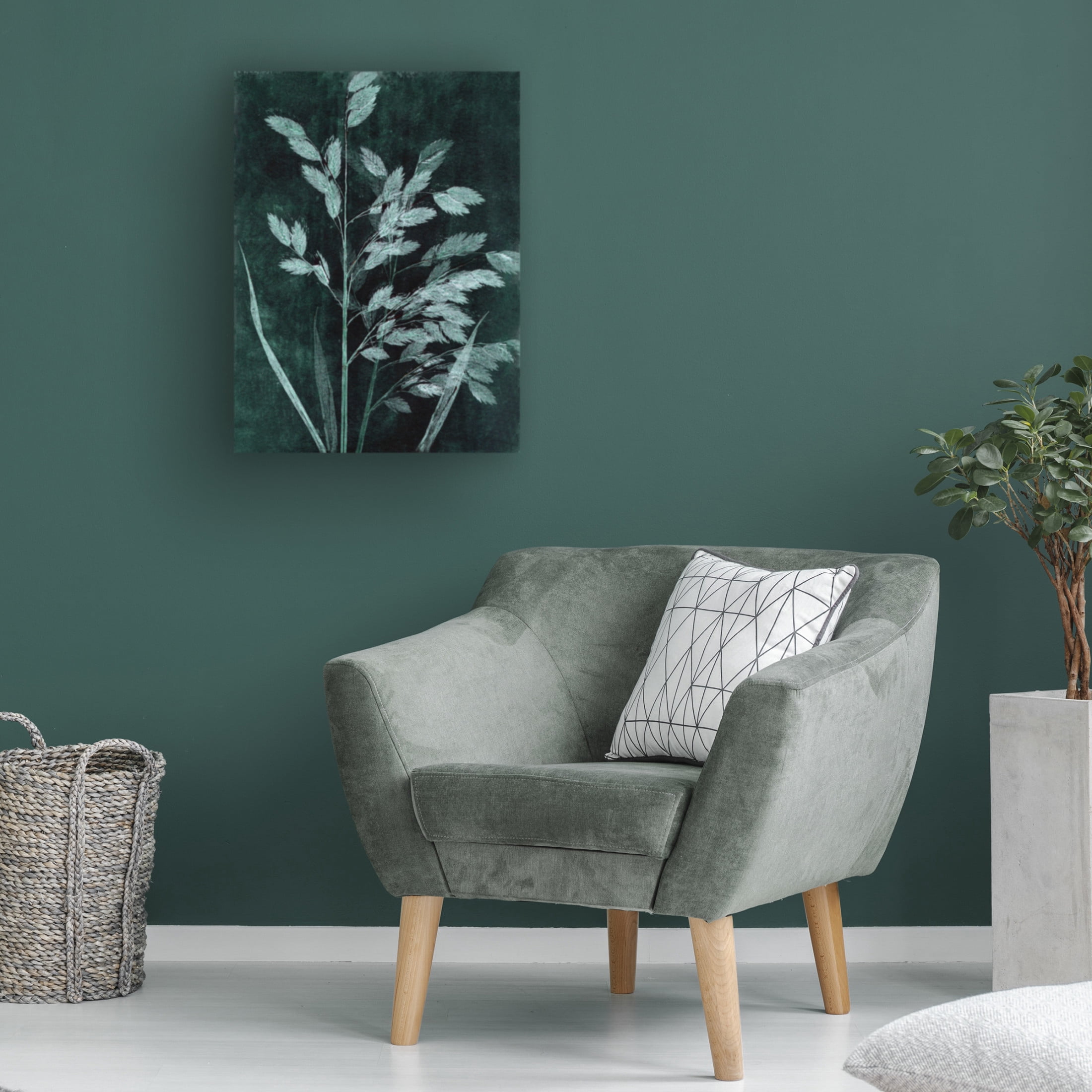 Canvas Wall Art - Pernille Folcarelli 'Grass Petrol' Wall Art for Living Room, Bedroom, or Office Décor by Trademark Fine Art - 35 x 47 Inches