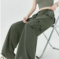thumbnail image 4 of REALiKUN Womens High Waist Parachute Pants Waterproof Cargo Trousers with Pockets, 4 of 5
