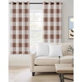 thumbnail image 2 of Brown Checkered Blackout Curtains 39 Inches Long, Farmhouse Buffalo Plaid Thermal Insulated Black Out Curtains, Short Darkening Window Curtain Drapes for Cafe Bedroom 27.5"x39" 2 Panels, 2 of 8