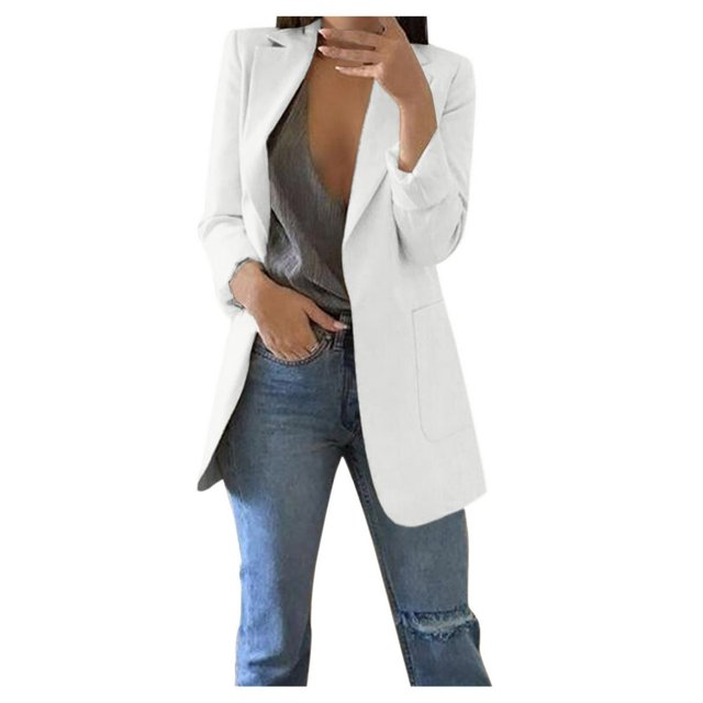 Cardigan Décontracté pour Femmes avec Poches Revers Manches Longues