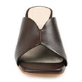 thumbnail image 6 of Journee Signature Womens Genuine Leather Karah Slip On Block Heel Open Square Toe Sandals, 6 of 8