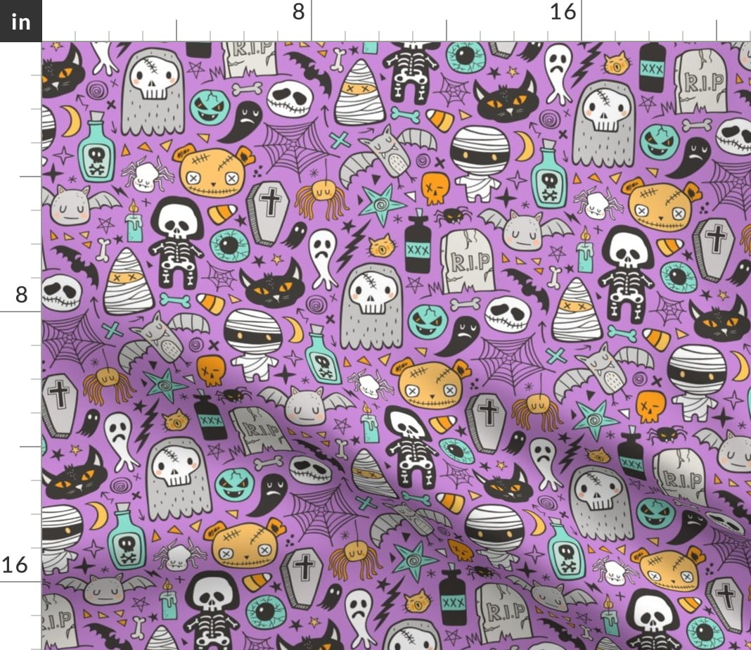 *Choose design* Halloween ghost skeleton cotton quilting fabric *size