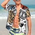 thumbnail image 5 of Lsque French Food pattern Hawaiian Shirt for Men, Unisex Summer Beach Casual Short Sleeve Button Down Shirts-Small, 5 of 9