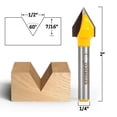 thumbnail image 3 of V Groove Router Bit Small 3 Bit Set - 1/4" Shank - Yonico 14390q, 3 of 4