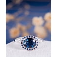 thumbnail image 3 of HeartsAndYou 2ct Natural Blue Sapphire Engagement Ring 14k SOLID White Gold Stylish Promise, 3 of 9