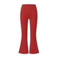 thumbnail image 5 of Afuyipoi Girls Flare Capris Pants Size 5-15 Solid Color High Waist Stretch Casual Sports Leisure Summer Pants for Daily Activities Red Size 14, 5 of 9
