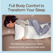 Coop Home Goods Cool+ Adjustable Cooling Body Pillow, 18x52, Cooling Gel Memory Foam & Microfiber, Side Sleeper & Pregnancy Pillow with Cool-to-The-Touch Washable Cover, Breathable Full Body Support