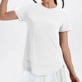 thumbnail image 5 of Dwellite Womens Workout Tops Short Sleeve Crew Neck Sports Yoga Running Shirts 2026 Casual Solid Color Shirt White M, 5 of 8