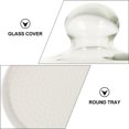 thumbnail image 4 of 1 Set Durable Ceramic Picture With Glass Lid for Dessert Cake Food Displaying, 4 of 9