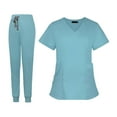 thumbnail image 4 of Esquirla Nurse Work Clothing Nursing Uniform Top and Pants Scrub Quick Drying L, 4 of 8