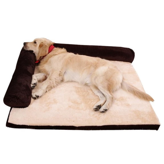 sunnykud Pet Dog Bed Soft Cushion L Shaped Square Pillow Machine Washable Cover And Detachable Mat Cat House For Puppy Medium Large Dog 70cm