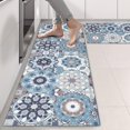 thumbnail image 2 of Kitchen Rugs Sets Of 2,Blue Ethnic Geometric Pattern Anti Fatigue Kitchen Mat Rugs Non Slip Washable,Decorative Kitchen Floor Mats for Kitchen,Sink,Laundry,17"X47", 2 of 5