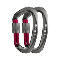 25KN Locking Climbing Carabiner Clip, Heavy Duty Carabiner for Rock Climbing, Rappelling, Hunting, and Rescue-Gray