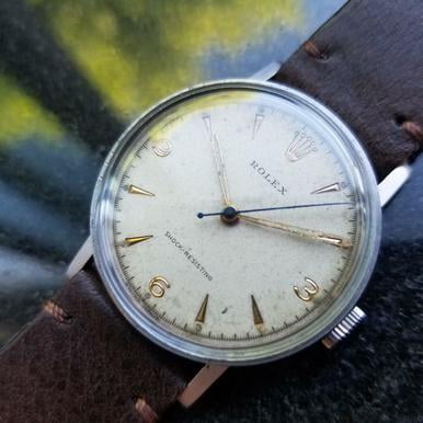 ROLEX Men's Rare Manual Hand-Wind 3742 Military Watch c.1938 Swiss Vintage