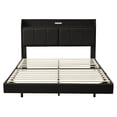 thumbnail image 5 of Miekor Furniture Queen Size Floating Bed Frame with Storage Headboard, Modern Upholstered Platform Bed with Touch Sensor Night Light and USB Charger, Black B3A989, 5 of 8