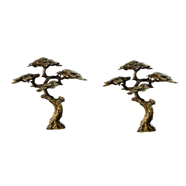 2 mini estatuas de árboles antiguos, figuras en miniatura, bonsáis decorativos para el hogar. M y S