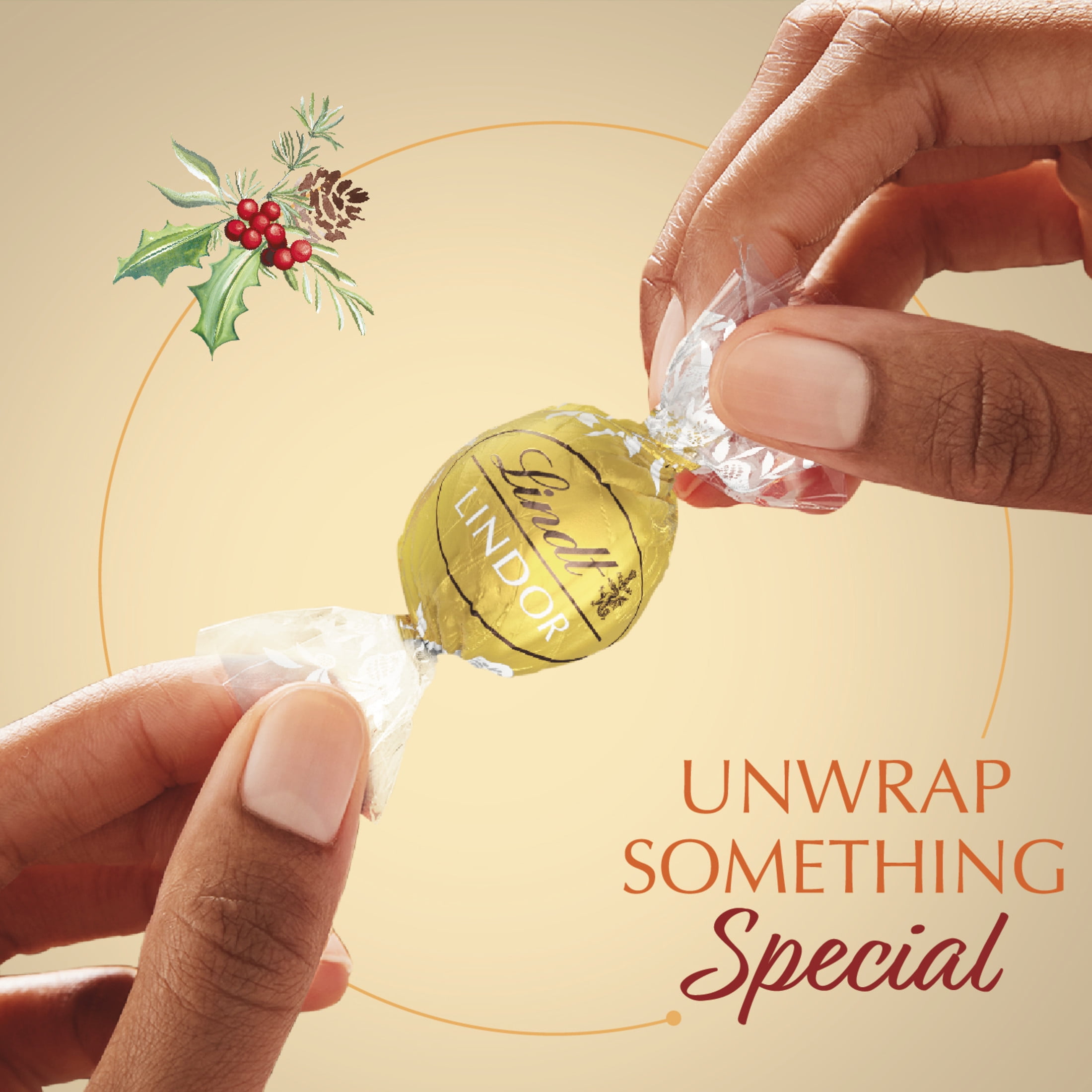 Lindt LINDOR White Chocolate Christmas Candy Truffles, 8.5 oz. Bag