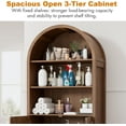 thumbnail image 4 of 70.9" Tall Storage Cabinet with Fluted Doors, Arched Freestanding Cabinet with 5 Shelves, Wooden Bookcase Storage Cabinet Suitable for Living Room, Dining Room, Bathroom, 4 of 16