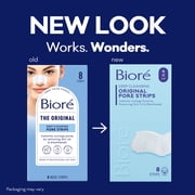 Biore Deep Cleansing Pore Strips, Original, Blackhead Remover Strips for Skin Care, Oil Free, 8 Ct